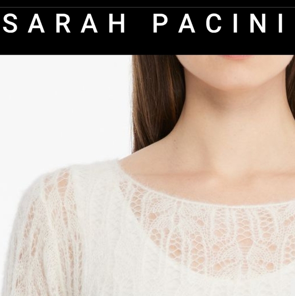 NWT SARAH PACINI KNEE LENGTH ALPACA WHITE KNIT DRESS, ONE SIZE - Picture 9 of 14